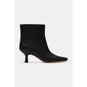 Usnjeni gležnarji Coach Sculpted C Kitten Heel Leather Bootie
