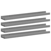 Vidaxl Stenske police 4 kosi sive 60x9x3 cm