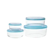Set of 4 round containers, made of glass, Igloo - Borgonovo