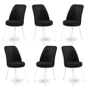 Hanah Home Set stolica Dexa, 45x89x42 cm, 6 komada, Crno-bele