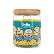 Northix Dišeča sveča Minions, sadna aroma, 510 g, 10 cm, steklen kozarec