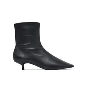 Škornji Calvin Klein Round Kitt Heel Ankle Boot Nappa HW0HW03169 Črna