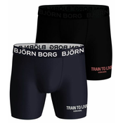 Bokserice Björn Borg Performance Boxer 2P - black/print