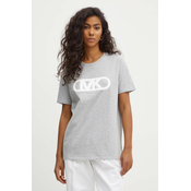 Pamučna majica MICHAEL Michael Kors za žene, boja: siva
