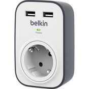 Belkin Meduutikac za zaštitu od prenapona Surgemaster BSV103vf Belkin 2x USB bijeli, sivi