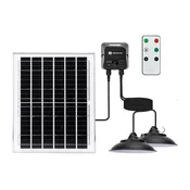 Aigostar - LED solarni luster 2xLED/70W/12V 12000 mAh 6500K precnik 23,5 cm + daljinski upravljac
