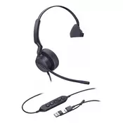 Yealink UH42 Mono Teams USB-C/A Slušalice Žičano Obruč za glavu Pozivi/glazba USB Type-C / USB Type-A Crno