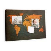 tulup.si Plošča iz plute Zemljevid sveta 60x40 cm Lesene zatiči