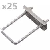 Vidaxl vidaXL Stebrički za ograjo U-spoj 60x40 mm 25 kompletov