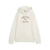 PUMA Varsity Fleece Relaxed Hoodie Women, Clothing, Warm White, S