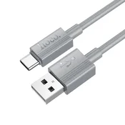 Hoco Kabel USB A na USB C Hoco 3A, 1 m, X107, siv