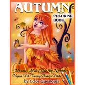 WEBHIDDENBRAND Autumn Coloring Book -Mosaic Adult Color By Number- Magical Fall Coloring Book For Adults