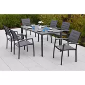 Gardenson VRTNA GARNITURA PISA aluminij barve grafita, siva