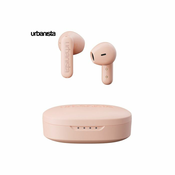 URBANISTA COPENHAGEN brezžične slušalke, bluetooth 5.2, TWS, do 32 ur predvajanja, upravljanje na dotik, IPX4 vodoodpornost, USB Type-C, roza (Dusty Pink)
