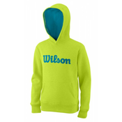 Dječački sportski pulover Wilson Y Script Cotton PO Hoody - lime popsicle