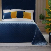 shumee VELVI Dekorativno pregrinjalo za posteljo Temno modra Elegance 170x210cm - Žametno udobje v vaši spalnici