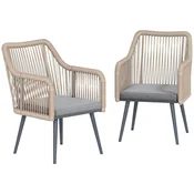 Homestar Vrtni stol komplet 2 kosa 54x65x80 cm svetlo siva