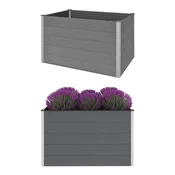 vidaXL Vrtno cvetlično korito WPC 150x100x91 cm sive barve