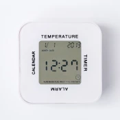 Digitalni sat i budilica Setty Rotating Clock s osvjetljenjem zaslona u boji i termometrom - bijeli