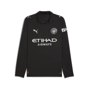 Mens Puma Manchester City 25/26 Long Sleeve Away Jersey, Black, Size L, Sport