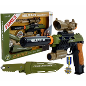 slomart LEAN TOYS vojaški set: pištola, puška, nož, čelada, cilj