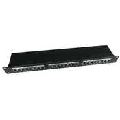 Patch Panel 24 Ports 1U 19  Cat.5e screen with cable management function black