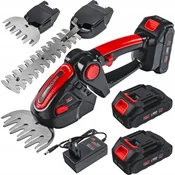 RED TECHNIC Komplet 2v1 aku. 21V škarje za travo in obrezovalnik 200mm preklopne 2x2Ah