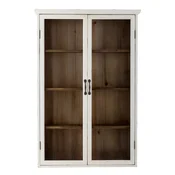 Bela stenska vitrina iz masivne jelke 81x122x18 cm Hazem – Bloomingville
