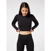 YO-GAYA Športni top Long Sleeve Crop Top črna