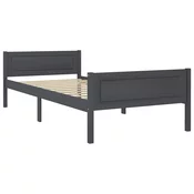 MAISON CHIC Posteljni okvir - Enojna postelja - Postelja za odrasle iz trdne borovine siv 100x200 cm-J8672, (21768969)