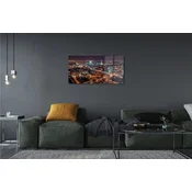 tulup.si Slika na akrilnem steklu Varšava mesto noč panorama 120x60 cm 4 obešalnika