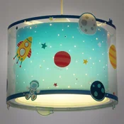 Dalber otroška viseča svetilka PLANETS z motivom - otroška soba - modra, prosojna, pisana - Plastika