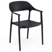 Northix Zložljiv jedilniški stol PP plastika 57x53x83 cm črn 150 kg