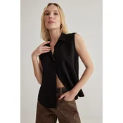 Trendyol Black Zero Sleeve Regular Regular Pattern Woven Shirt