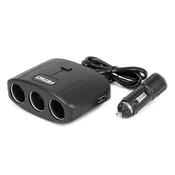 slomart AMiO avto polnilec: razdelilec vžigalnika + 2x USB-A + ON/OFF stikalo