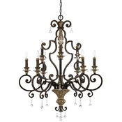 Casa Padrino baroque crystal chandelier bronze/antique gold A� 81 x H. 104 cm - Magnificent baroque style chandelier - Living room & hotel chandeliers - Baroque furniture - Baroque lights
