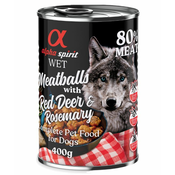 alfa spirit Dog Meatballs 6 x 400 g - Jelen i ružmarin