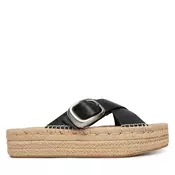 Espadrile Calvin Klein Flatf Espadrill Cross Lth Hdw HW0HW02892 Črna