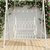 vidaXL Gugalna klop Jeklo 71 x 75 x 59 cm Antik bela