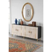 Hanah Home komoda Ilay 180, 180 cm, antracit / travertin / zlatna