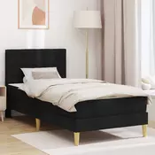 Okvir kreveta s madracem s uzglavljem Crna 100 x 200 cm tkanina