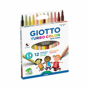 Flomasteri Giotto Turbo - Skin Tones, 12 boja