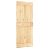 Vidaxl Drsna vrata NARVIK Naravna in črna 85 x 210 cm (152,5 cm)