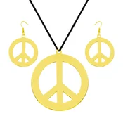 Party set nakita ogrlica in uhani znak peace zlat