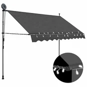 Ročno zložljiva tenda z LED lučkami 300 cm antracitna - vidaXL - antracit siva - 9 - N/A - 2025-vidaXL-TOPSELLER