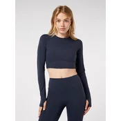 YO-GAYA Športni top Long Sleeve Crop Top marine