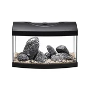Akvarij STARTUP 40 LED OBLŰK - ČRNI + Ryuoh Shine River Kit
