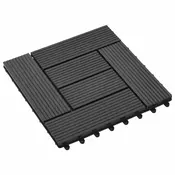 Plocice za decking 11 pcs Crna 30 x 30 cm Drvoplasticna smjesa