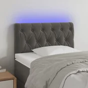 Vidaxl vidaXL Vzglavje postelje z LED diodo temno sivo 80x7x78/88 cm žametno