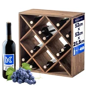 KADAX Leseno vinsko stojalo za 24 steklenic, polica za dnevno sobo, dimenzije 52 x 25,5 x 52 cm